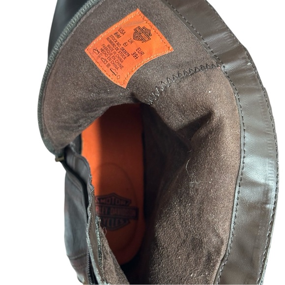 Harley-Davidson Shanna 7-Inch Dark Brown Leather Back Lace High Heel Boots - Picture 12 of 14